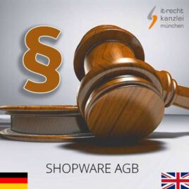 Rechtssichere Shopware AGB in deutsch und englisch inkl. Update-Service