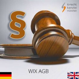 Rechtssichere Wix AGB in deutsch und englisch inkl. Update-Service