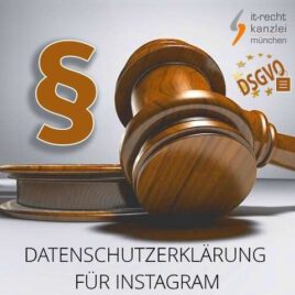 Datenschutzerklärung für Instagram inkl. Update-Service
