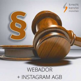 Rechtssichere Webador und Instagram AGB inkl. Update-Service