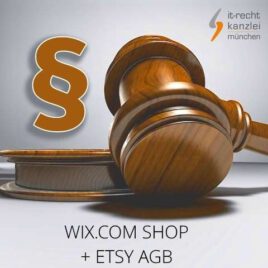 Rechtssichere Wix Shop und Etsy AGB inkl. Update-Service