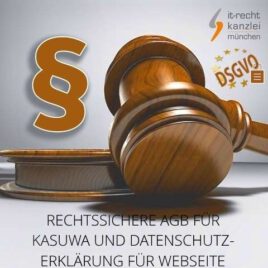 Rechtssichere kasuwa AGB und Datenschutzerklärung für Webseite inkl. Update-Service