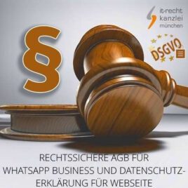 Rechtssichere WhatsApp Business AGB und Datenschutzerklärung für Webseite inkl. Update-Service
