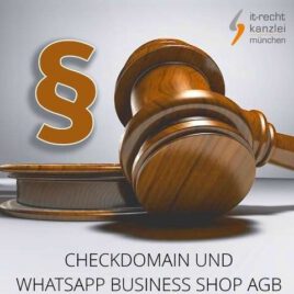 Rechtssichere checkdomain und WhatsApp Business Shop AGB inkl. Update-Service