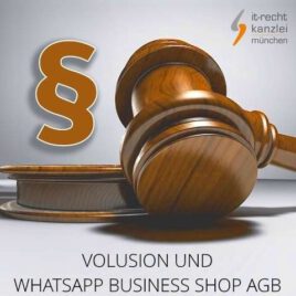 Rechtssichere Volusion und WhatsApp Business Shop AGB inkl. Update-Service